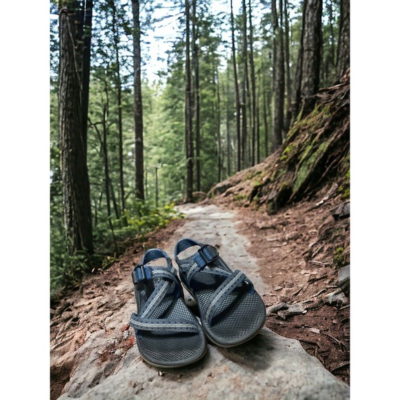 Chaco Z1 Ecotread Sandals Kid's Youth Black Blue Z Strap J180193 Size 5 - Picture 3 of 8